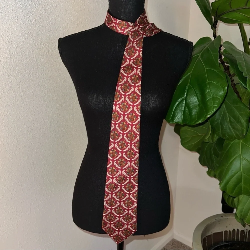 Brooks Brothers Maker Men’s 100% Silk Handmade Tie Fox Grape Cluster Leaves